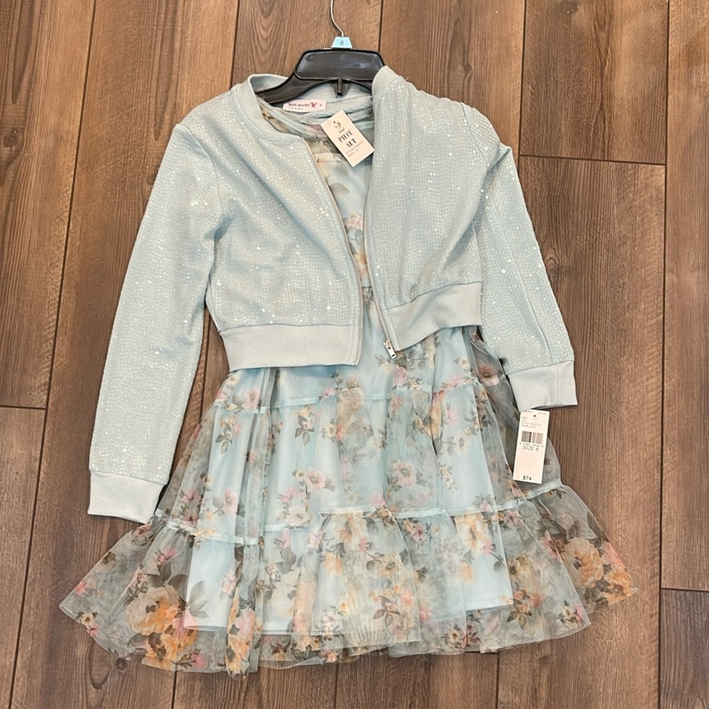 NWT Girls size 8 dress and cover up s